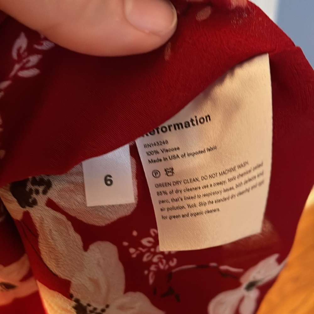 Reformation Red Floral Keyhole Midi Dress - Picture 6 of 7